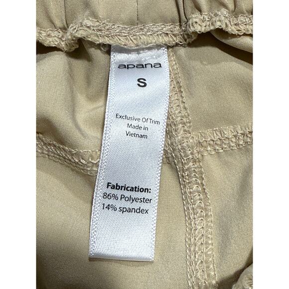 Apana Performance Joggers Athletic Pull On Womens Size Small Khaki Elastic Waist - Picture 2 of 9